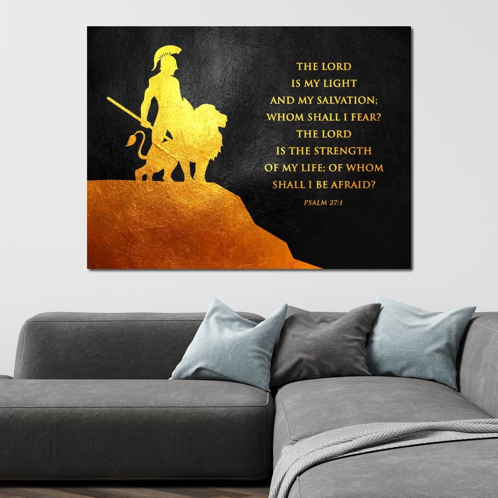 Tablou Canvas Premium LuxCanva® F1030, Puterea Unui Razboinic , Salvare, Lumina, Divin, Luptator, Leu, Living Room, Birou, Culori vibrante