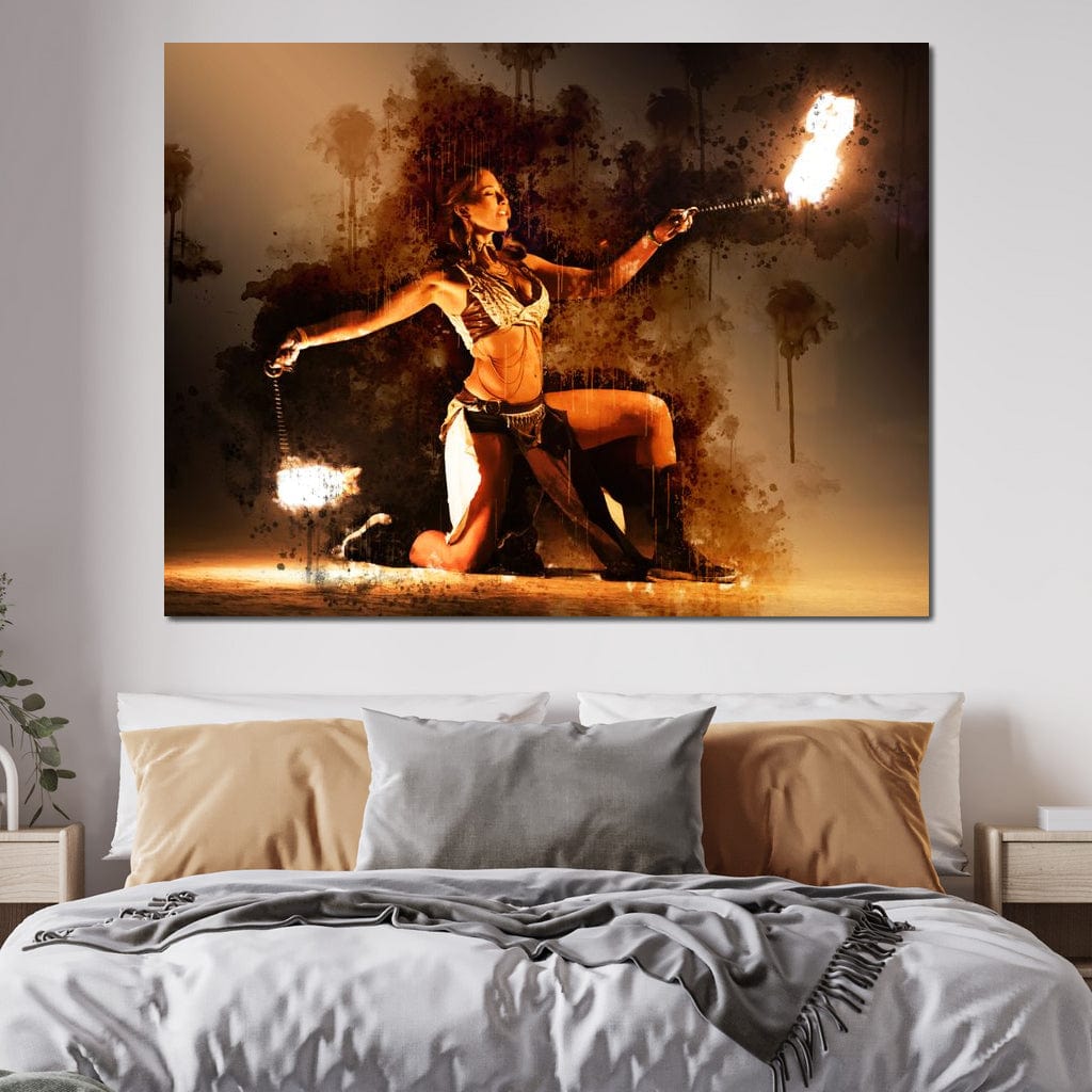 Tablou Canvas Premium, LuxCanva® G1086, Dansul Focului, Forta, Incendiar, Spectacol, Artist, Show, Circ, Arta, Flacari, Atmosfera, Living, Dormitor