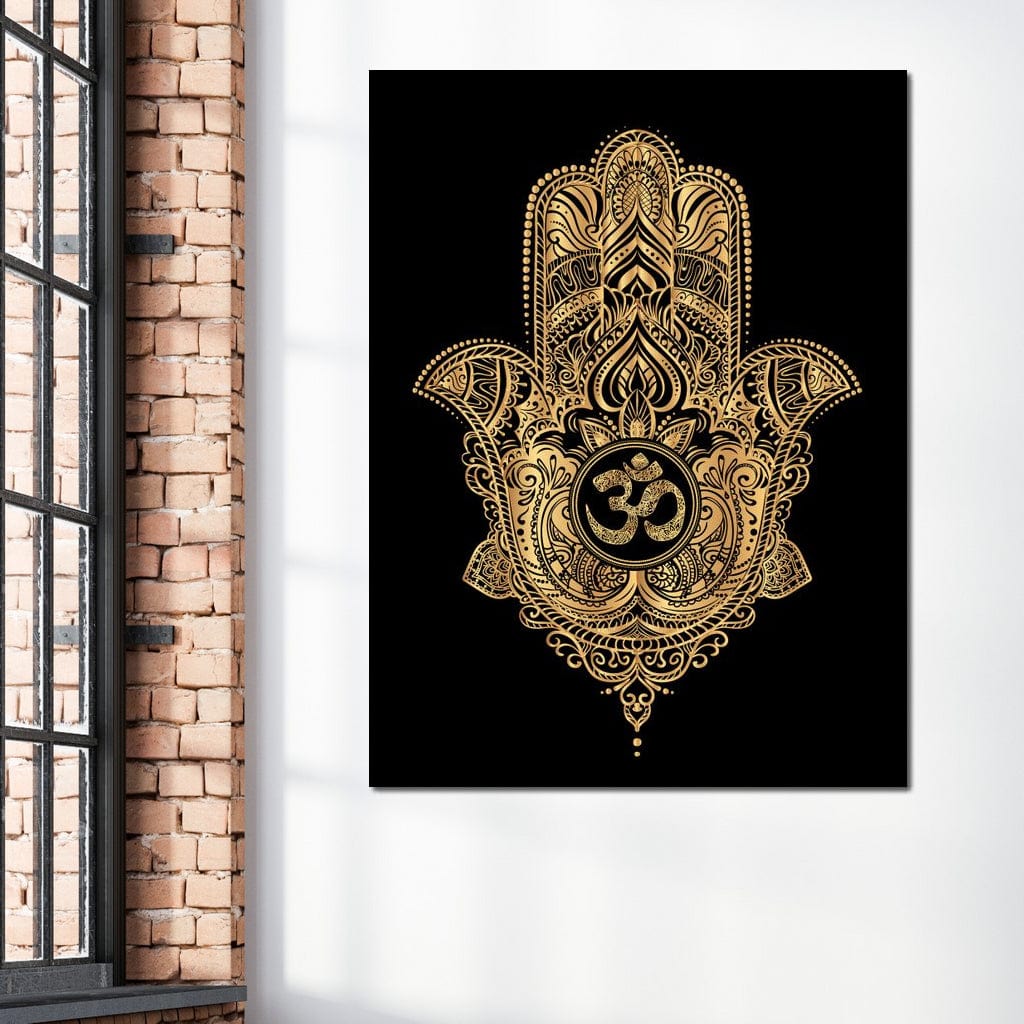 Tablou Canvas Premium LuxCanva® I101, Hamsa Sacra, Protectie, Spiritualitate, Noroc, Talisman, Eleganta, Fatima, Mana, Energie Pozitiva, Meditatie, Living, Dormitor