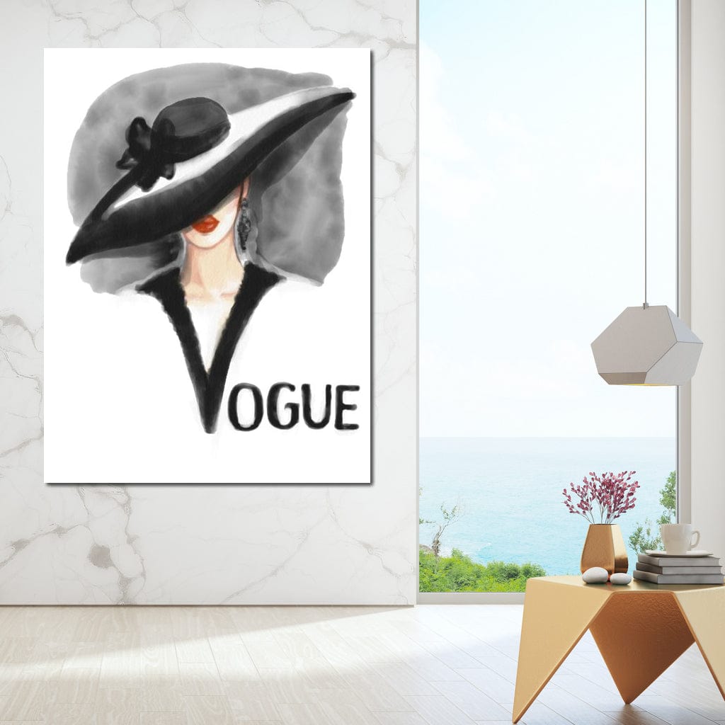 Tablou Canvas Premium, LuxCanva® G1106, Coperta Vogue, Lady, Stil, Eleganta, Moda, Fashion, Catwalk, Chic, Silueta, Palarie, Diva, Living, Dormitor