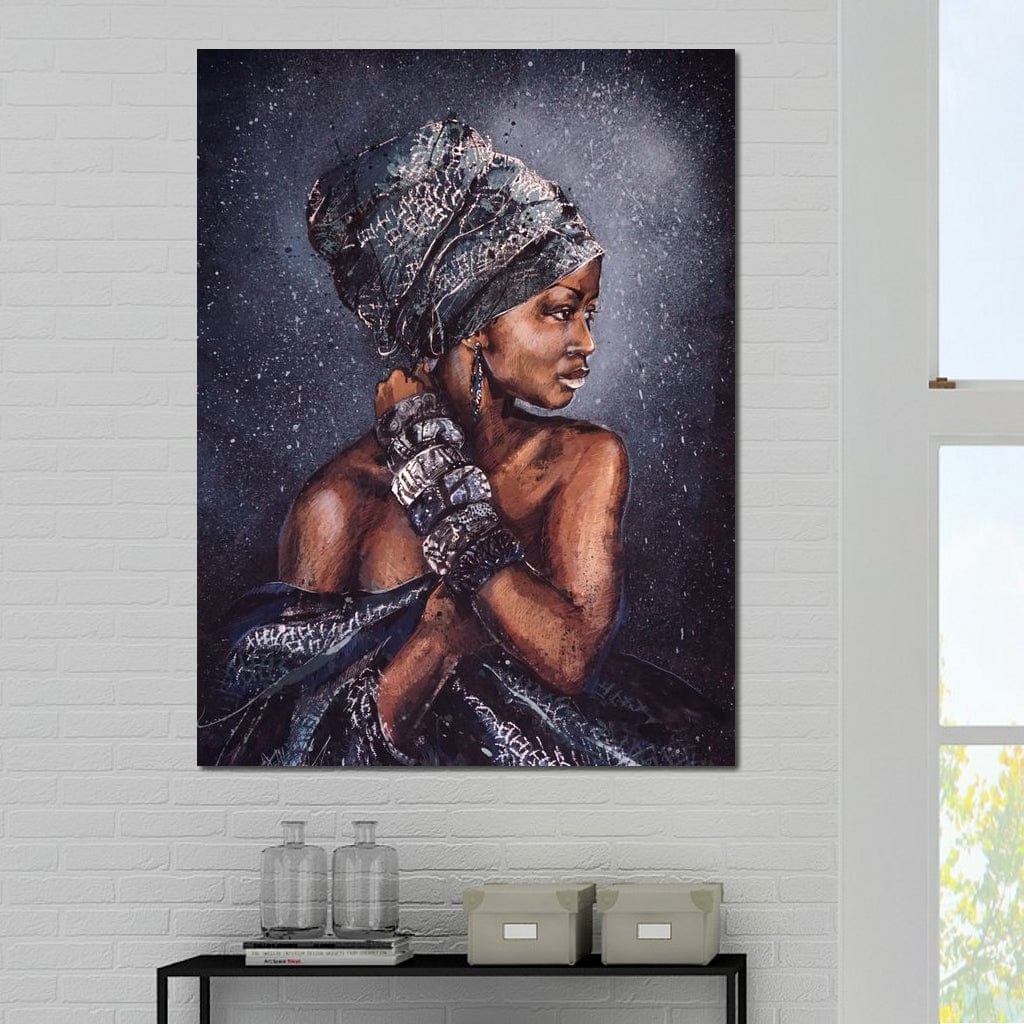 Tablou Canvas Premium LuxCanva® G1060, Aura Femeii Africane , Regala, Eterna, Turban, Cultura, Noblete, Feminism, Identitate, Living, Dormitor