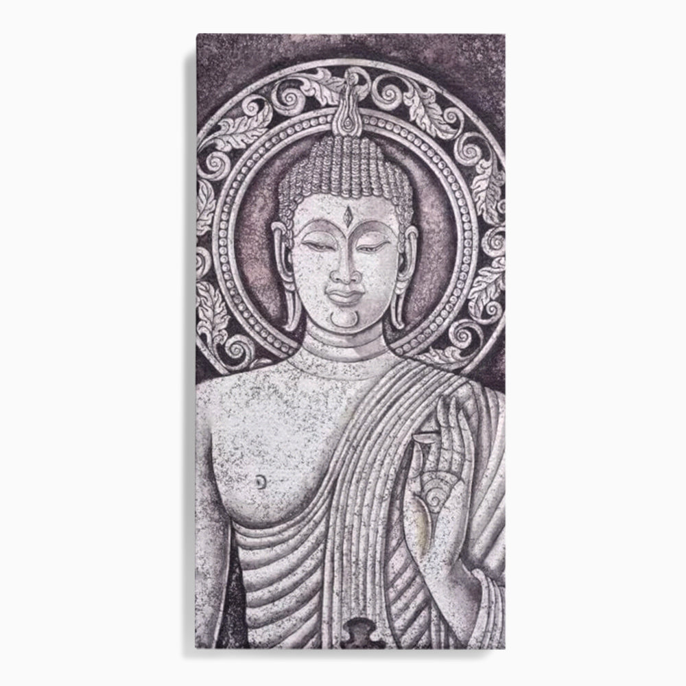 Tablou canvas cu tablou canvas cu chipul lui buddha, fara rama, pe sasiu de lemn