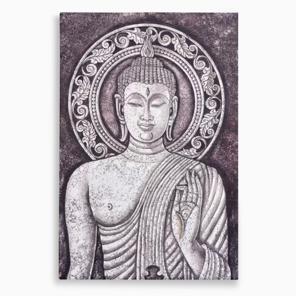 Tablou canvas cu tablou canvas cu chipul lui buddha, fara rama, pe sasiu de lemn