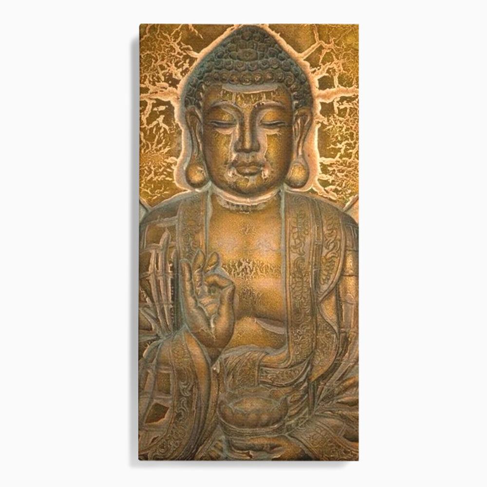 Tablou canvas cu tablou canvas cu figura lui buddha, fara rama, pe sasiu de lemn