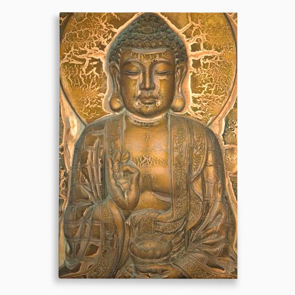 Tablou canvas cu tablou canvas cu figura lui buddha, fara rama, pe sasiu de lemn