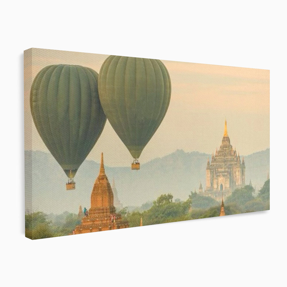 Tablou canvas cu tablou canvas cu peisaj din bagan, fara rama, pe sasiu de lemn