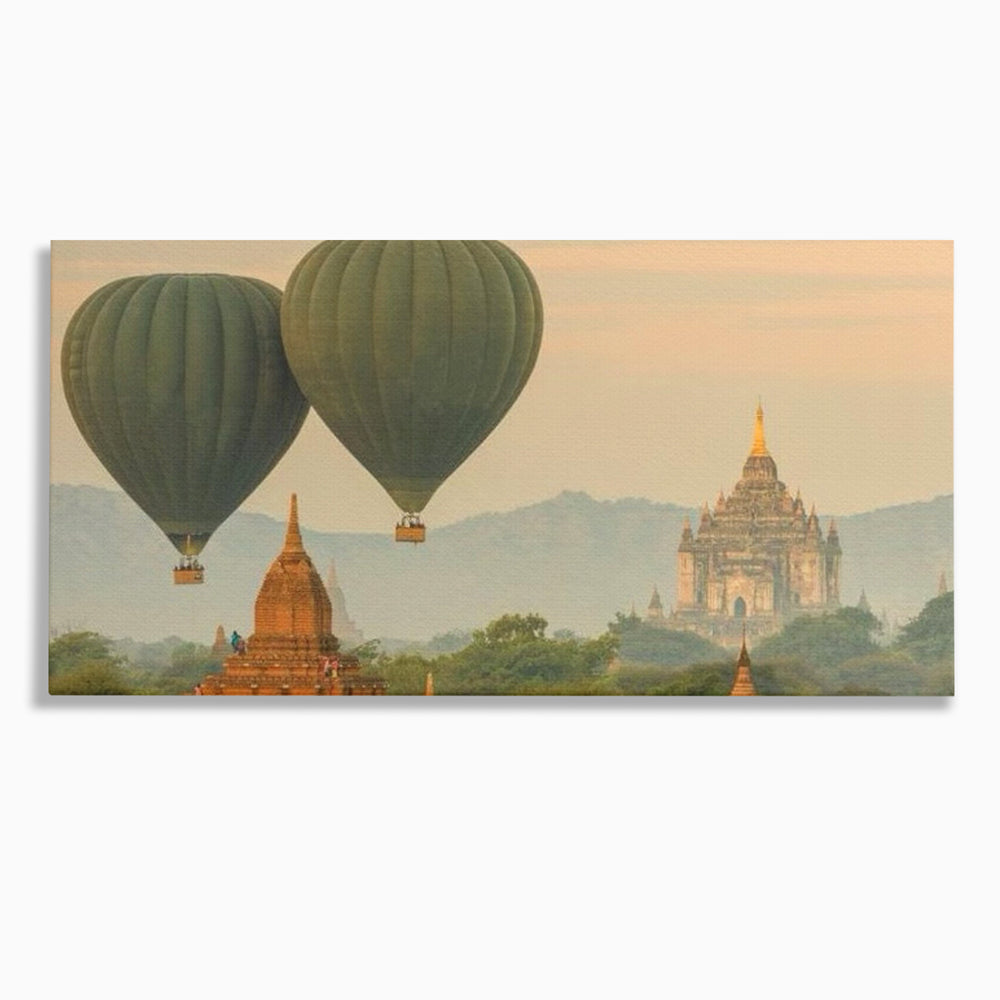 Tablou canvas cu tablou canvas cu peisaj din bagan, fara rama, pe sasiu de lemn