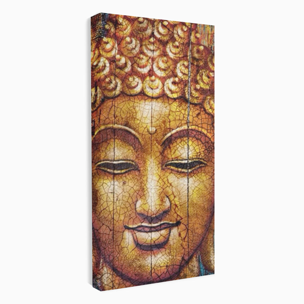 Tablou canvas cu tablou canvas cu chipul lui buddha, fara rama, pe sasiu de lemn