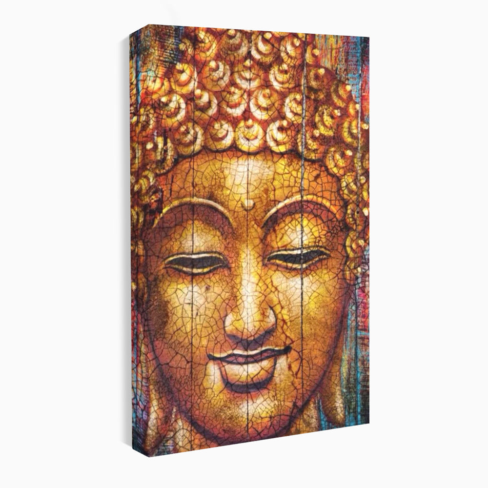 Tablou canvas cu tablou canvas cu chipul lui buddha, fara rama, pe sasiu de lemn