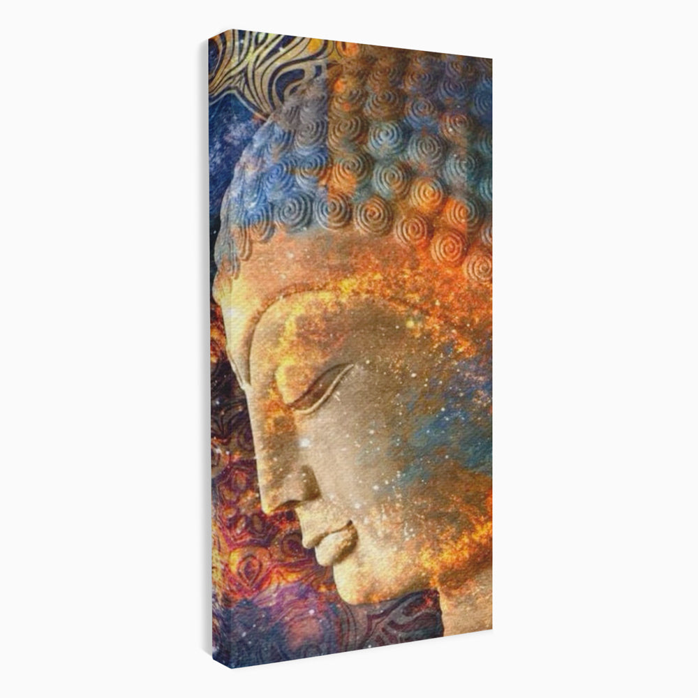 Tablou canvas cu tablou canvas cu profilul lui buddha, fara rama, pe sasiu de lemn