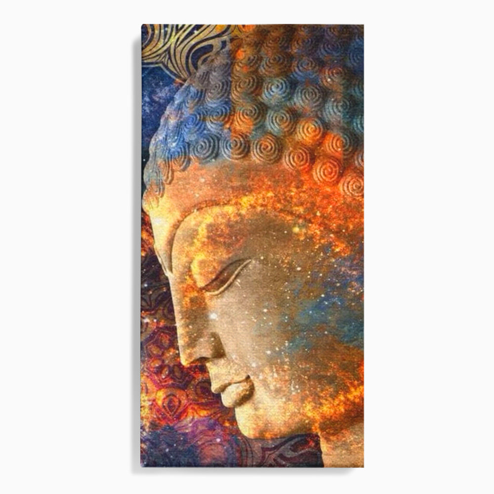 Tablou canvas cu tablou canvas cu profilul lui buddha, fara rama, pe sasiu de lemn