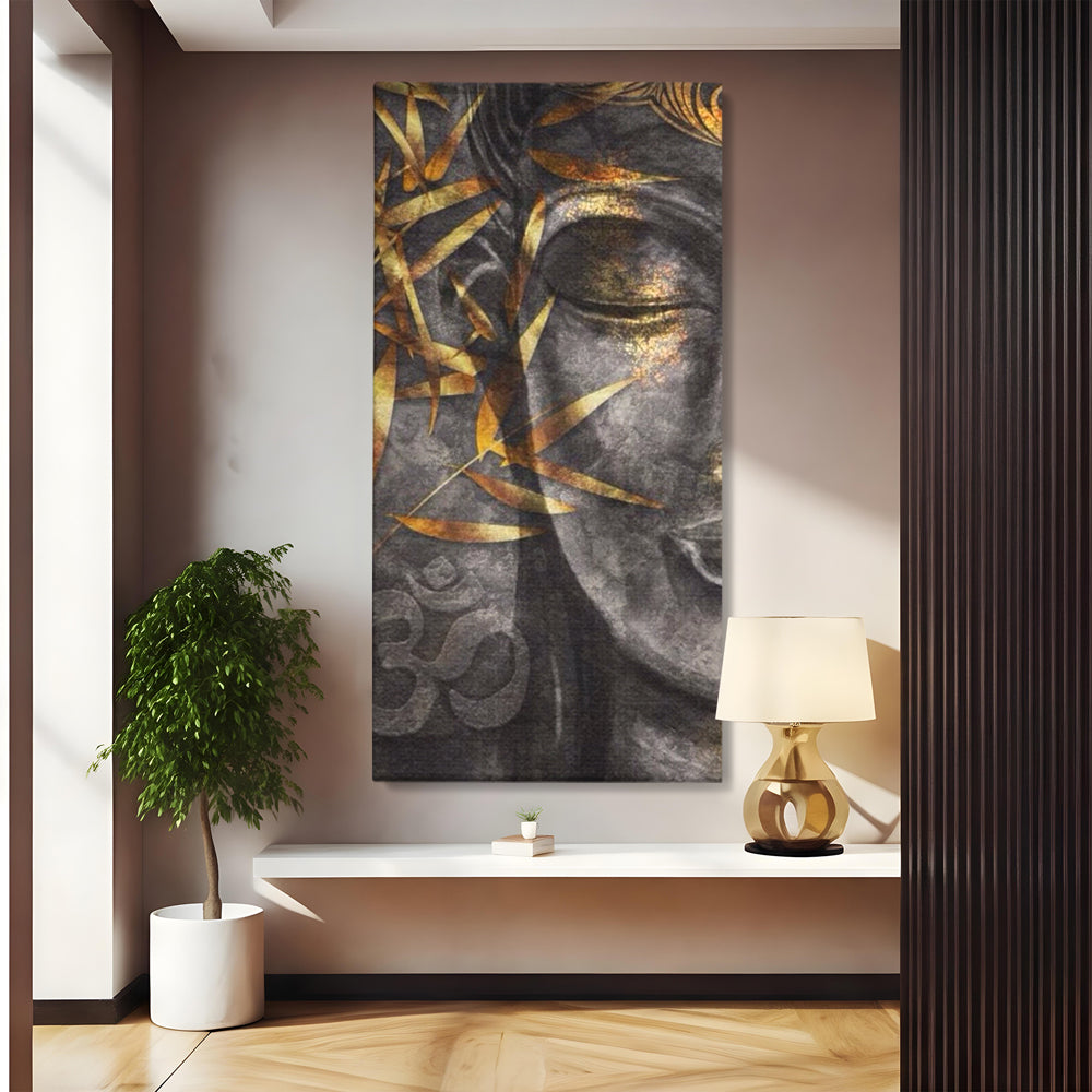 Tablou canvas cu tablou canvas cu chip de budha, fara rama, pe sasiu de lemn