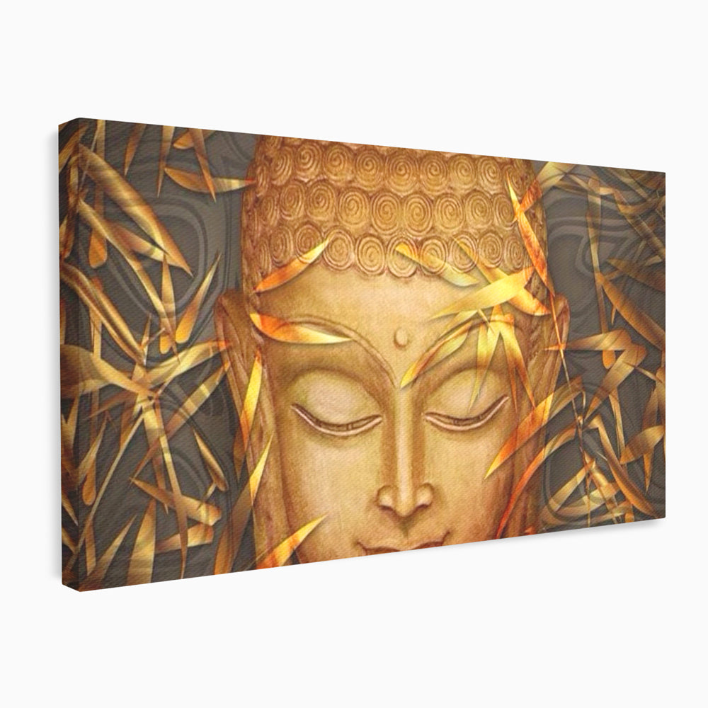 Tablou canvas cu tablou canvas cu chipul lui buddha, fara rama, pe sasiu de lemn