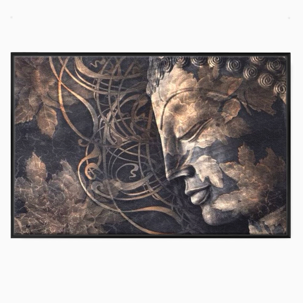 Tablou canvas cu tablou canvas cu profil de buddha, in rama de aluminiu negru