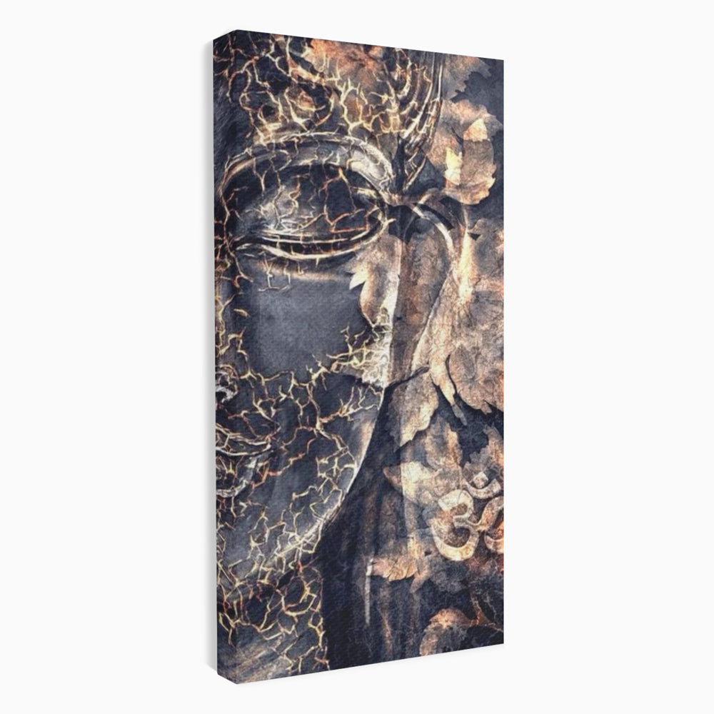 Tablou canvas cu tablou canvas cu chipul lui buddha, fara rama, pe sasiu de lemn