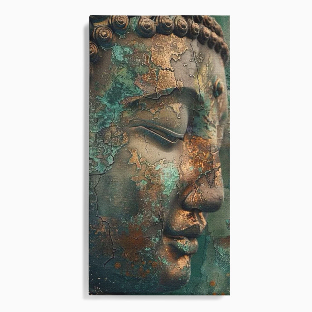 Tablou canvas cu tablou canvas cu profil de buddha, fara rama, pe sasiu de lemn