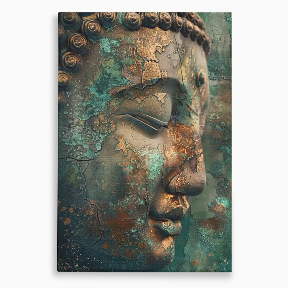 Tablou canvas cu tablou canvas cu profil de buddha, fara rama, pe sasiu de lemn
