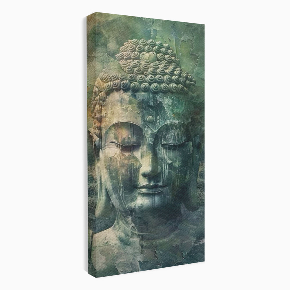 Tablou canvas cu tablou canvas cu chipul lui buddha, fara rama, pe sasiu de lemn