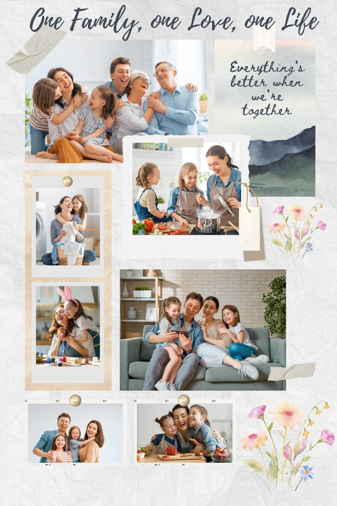 Tablou canvas cu tablou personalizat cu colaj foto de familie
