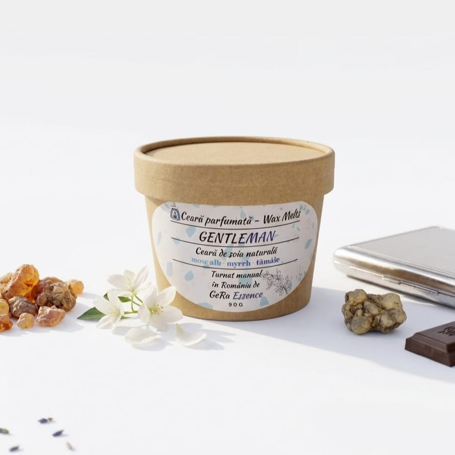 Tablou canvas cu recipient din carton cu ceara parfumata